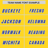 Custom Gold Royal Personalized Star Pattern Raglan Sleeves Authentic Football Jersey