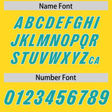 Custom Gold Aqua Personalized Star Pattern Raglan Sleeves Authentic Football Jersey