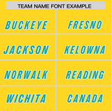 Custom Gold Aqua Personalized Star Pattern Raglan Sleeves Authentic Football Jersey