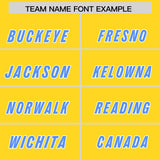 Custom Gold Powder Blue Personalized Star Pattern Raglan Sleeves Authentic Football Jersey