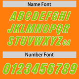 Custom Orange Neon Green Personalized Star Pattern Raglan Sleeves Authentic Football Jersey