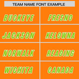 Custom Orange Neon Green Personalized Star Pattern Raglan Sleeves Authentic Football Jersey