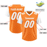 Custom Orange White Personalized Star Pattern Raglan Sleeves Authentic Football Jersey