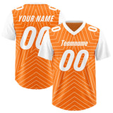 Custom Orange White Personalized Star Pattern Raglan Sleeves Authentic Football Jersey