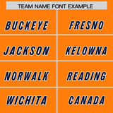 Custom Orange Navy Personalized Star Pattern Raglan Sleeves Authentic Football Jersey