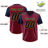 Custom Cardinal Navy Personalized Star Pattern Raglan Sleeves Authentic Football Jersey