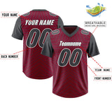 Custom Cardinal Dark Gray Personalized Star Pattern Raglan Sleeves Authentic Football Jersey