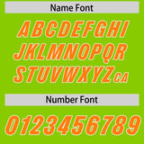 Custom Neon Green Orange Personalized Star Pattern Raglan Sleeves Authentic Football Jersey