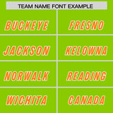 Custom Neon Green Orange Personalized Star Pattern Raglan Sleeves Authentic Football Jersey