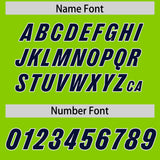 Custom Neon Green Navy Personalized Star Pattern Raglan Sleeves Authentic Football Jersey