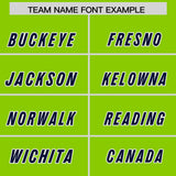 Custom Neon Green Navy Personalized Star Pattern Raglan Sleeves Authentic Football Jersey