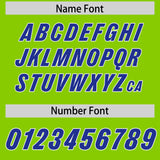 Custom Neon Green Royal Personalized Star Pattern Raglan Sleeves Authentic Football Jersey