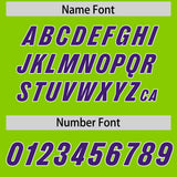 Custom Neon Green Purple Personalized Star Pattern Raglan Sleeves Authentic Football Jersey