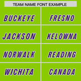 Custom Neon Green Purple Personalized Star Pattern Raglan Sleeves Authentic Football Jersey