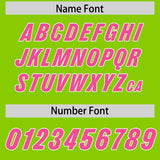 Custom Neon Green Pink Personalized Star Pattern Raglan Sleeves Authentic Football Jersey