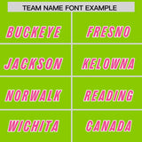 Custom Neon Green Pink Personalized Star Pattern Raglan Sleeves Authentic Football Jersey