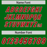 Custom Kelly Green Red Personalized Star Pattern Raglan Sleeves Authentic Football Jersey