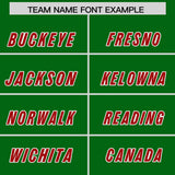 Custom Kelly Green Red Personalized Star Pattern Raglan Sleeves Authentic Football Jersey