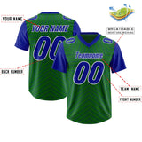 Custom Kelly Green Royal Personalized Star Pattern Raglan Sleeves Authentic Football Jersey
