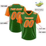 Custom Kelly Green Orange Personalized Star Pattern Raglan Sleeves Authentic Football Jersey