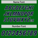 Custom Kelly Green Navy Personalized Star Pattern Raglan Sleeves Authentic Football Jersey