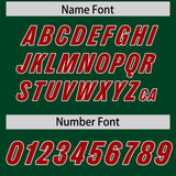 Custom Green Red Personalized Star Pattern Raglan Sleeves Authentic Football Jersey