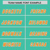 Custom Bright Green Orange Personalized Star Pattern Raglan Sleeves Authentic Football Jersey