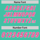 Custom Bright Green Pink Personalized Star Pattern Raglan Sleeves Authentic Football Jersey