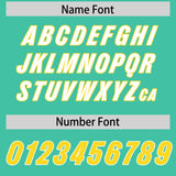 Custom Bright Green Gold Personalized Star Pattern Raglan Sleeves Authentic Football Jersey