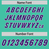 Custom Bright Green Purple Personalized Star Pattern Raglan Sleeves Authentic Football Jersey