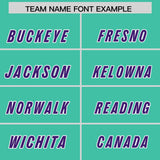 Custom Bright Green Purple Personalized Star Pattern Raglan Sleeves Authentic Football Jersey