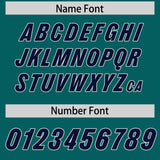 Custom Aqua Navy Personalized Star Pattern Raglan Sleeves Authentic Football Jersey