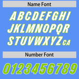 Custom Powder Blue Neon Green Personalized Star Pattern Raglan Sleeves Authentic Football Jersey