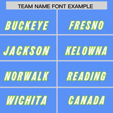 Custom Powder Blue Neon Green Personalized Star Pattern Raglan Sleeves Authentic Football Jersey