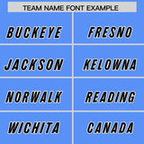 Custom Powder Blue Black Personalized Star Pattern Raglan Sleeves Authentic Football Jersey