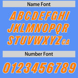 Custom Powder Blue Orange Personalized Star Pattern Raglan Sleeves Authentic Football Jersey