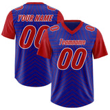 Custom Royal Red Personalized Star Pattern Raglan Sleeves Authentic Football Jersey