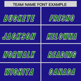 Custom Royal Kelly Green Personalized Star Pattern Raglan Sleeves Authentic Football Jersey