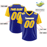 Custom Royal Gold Personalized Star Pattern Raglan Sleeves Authentic Football Jersey