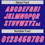 Custom Royal Pink Personalized Star Pattern Raglan Sleeves Authentic Football Jersey