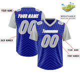 Custom Royal Gray Personalized Star Pattern Raglan Sleeves Authentic Football Jersey