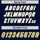 Custom Navy Old Gold Personalized Star Pattern Raglan Sleeves Authentic Football Jersey