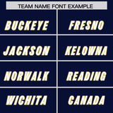 Custom Navy Old Gold Personalized Star Pattern Raglan Sleeves Authentic Football Jersey