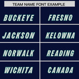 Custom Navy Aqua Personalized Star Pattern Raglan Sleeves Authentic Football Jersey