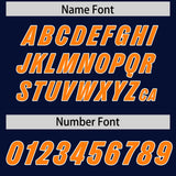 Custom Navy Orange Personalized Star Pattern Raglan Sleeves Authentic Football Jersey