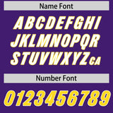 Custom Purple Gold Personalized Star Pattern Raglan Sleeves Authentic Football Jersey