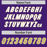 Custom Purple Old Gold Personalized Star Pattern Raglan Sleeves Authentic Football Jersey