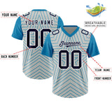 Custom Gray Panther Blue Personalized Star Pattern Raglan Sleeves Authentic Football Jersey