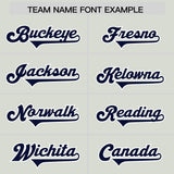 Custom Gray Navy Personalized Star Pattern Raglan Sleeves Authentic Football Jersey
