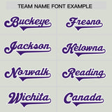 Custom Gray Purple Personalized Star Pattern Raglan Sleeves Authentic Football Jersey